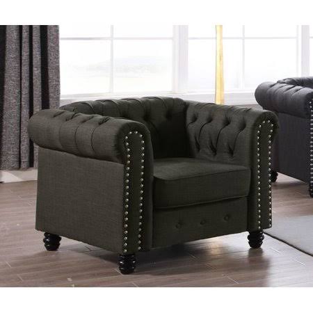 Beige Tufted Linen Armchair Z760385