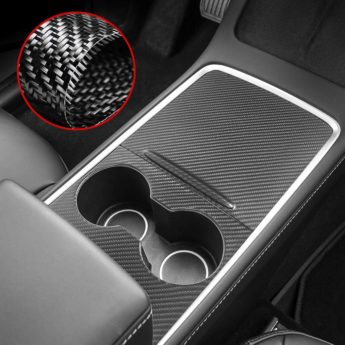 Real Carbon Fiber Matte Center Console Wrap Kit for Tesla Model 3 Model Y Z901