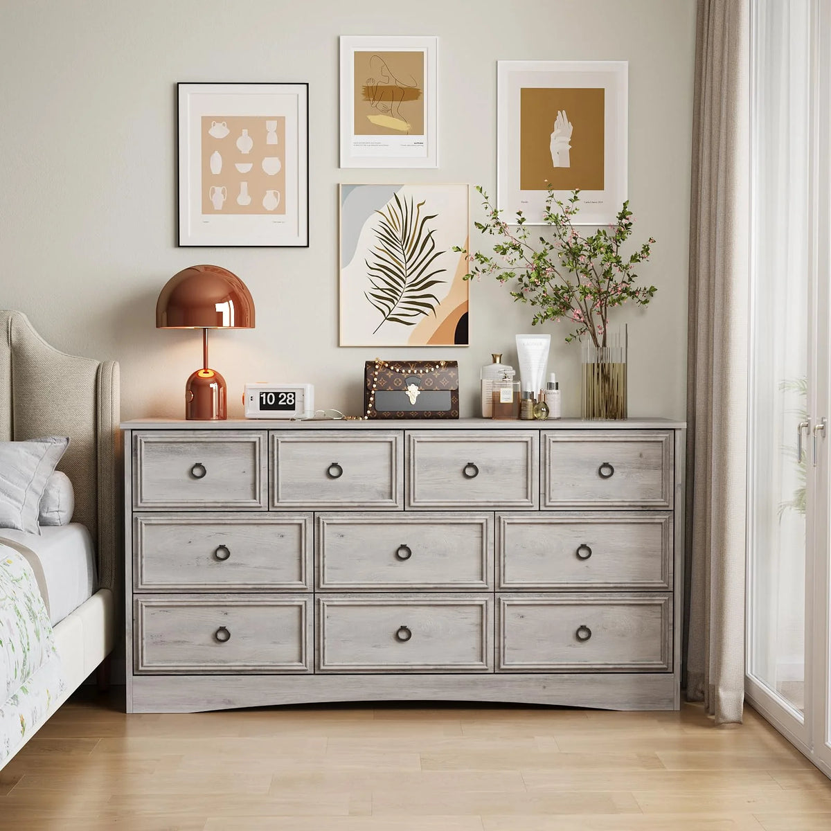 White 10 Drawer Dresser Y3298