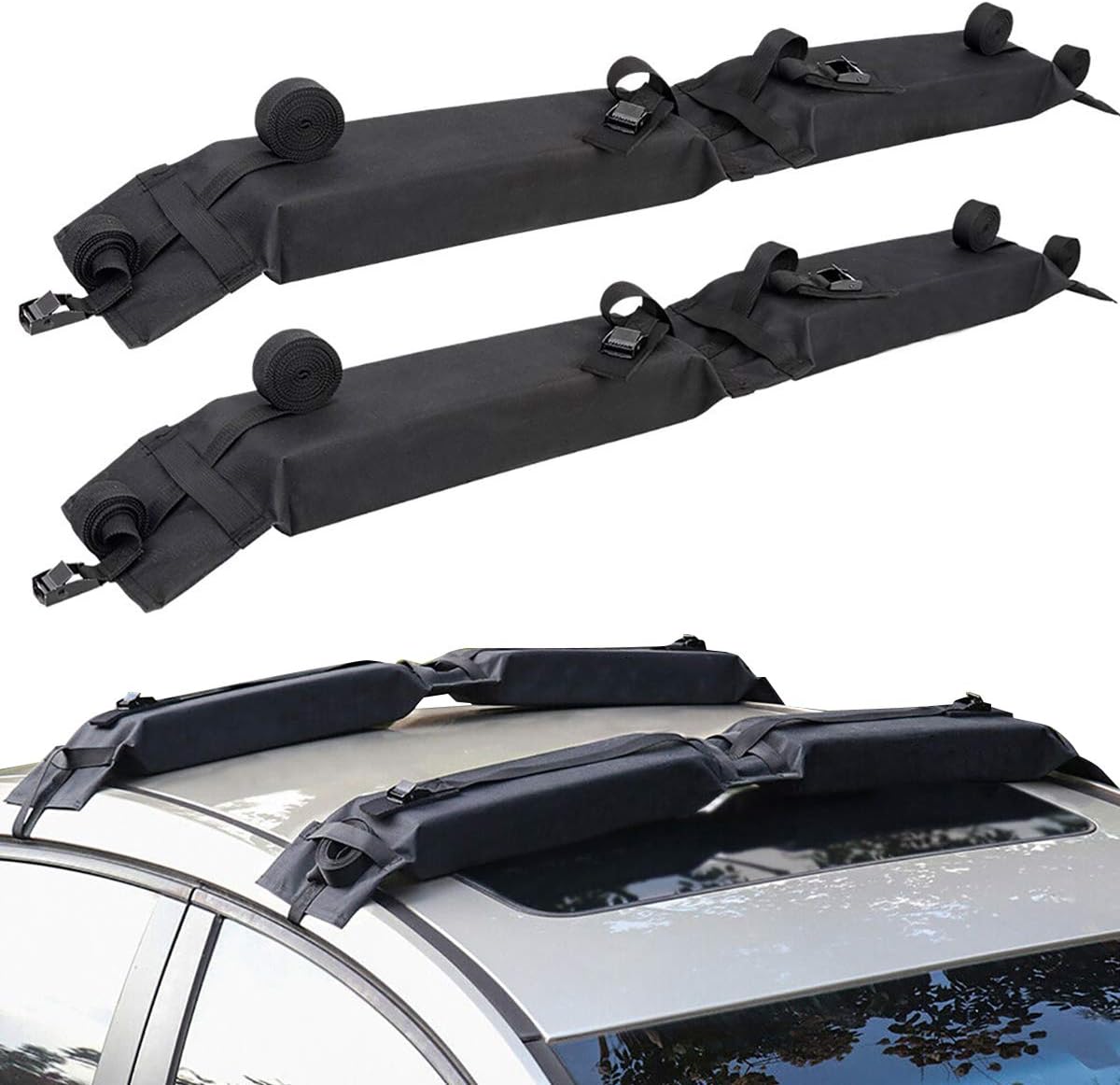 Soft Roof Rack Pad for Kayak Canoe Surfboard Paddle Board SUP Snow Board Pack of 2 D677011