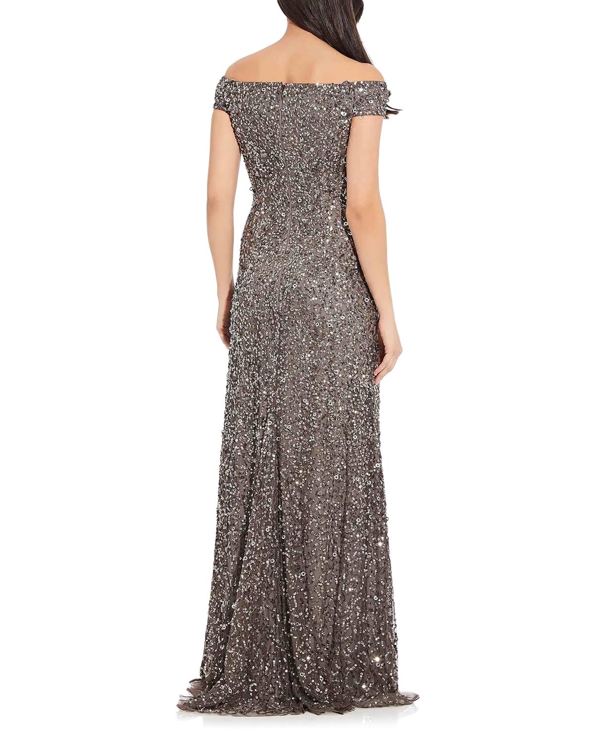Off-The-Shoulder Beaded Gown E452891