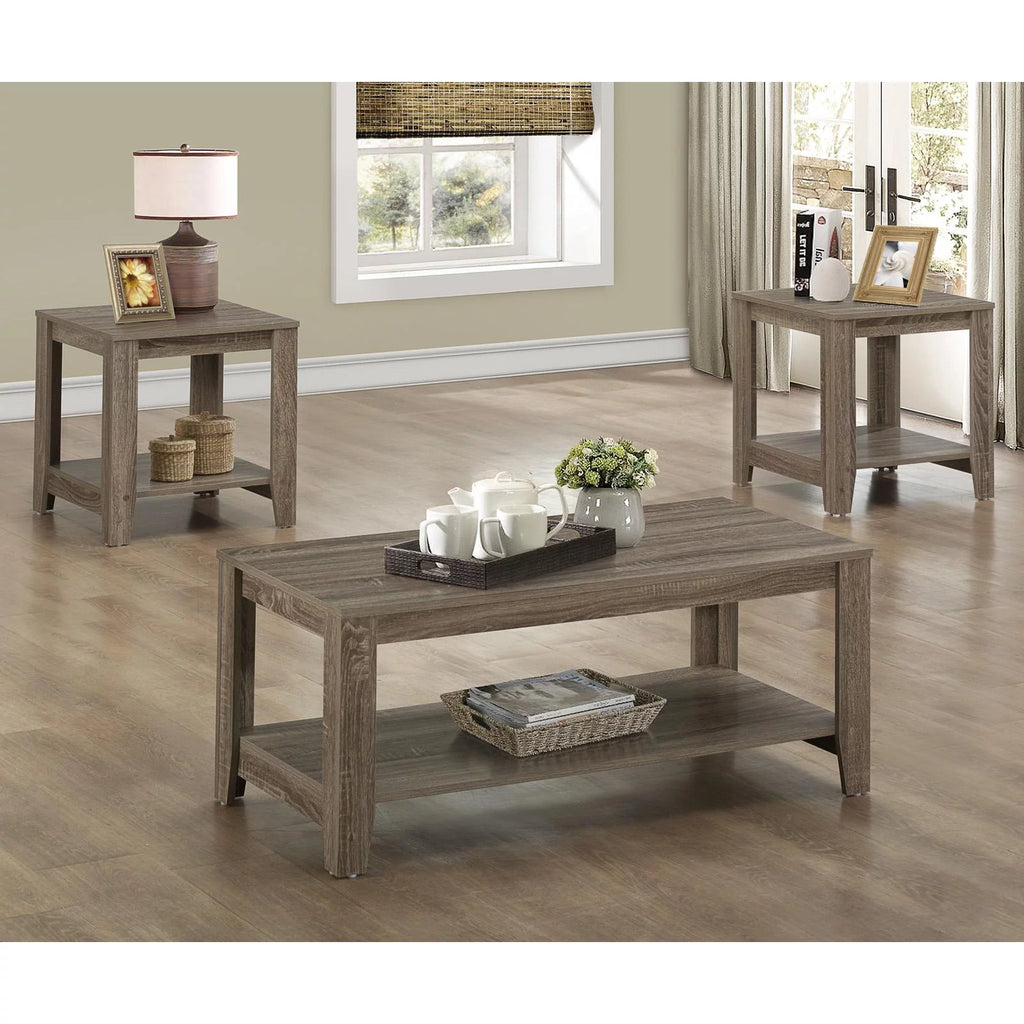 3pcs Coffee End Side Accent Table Set T65193