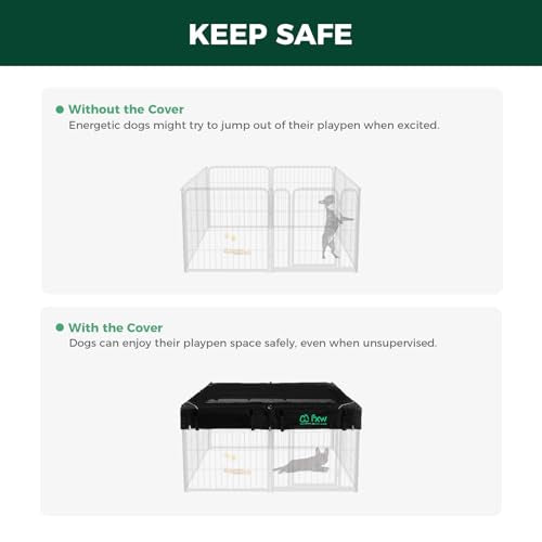 Black 24 Inch 8 Panel Heavy Duty Dog Playpen T201