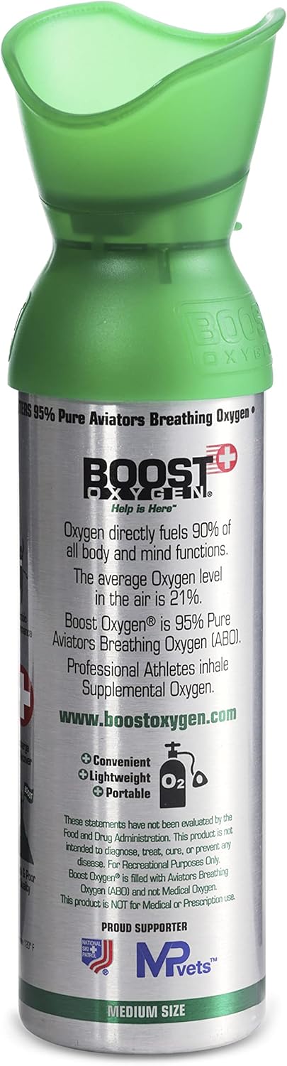 5 Liter Natural Pure Canned Supplemental Oxygen Bottle with Built In Mouthpiece (9 Pack) H281059