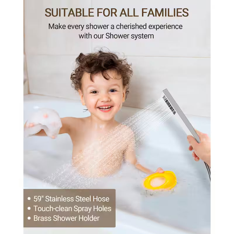 10 in. 3-Spray Wall Mount Shower Head and Faucet 2.5 GPM Brushed Nickel V119588