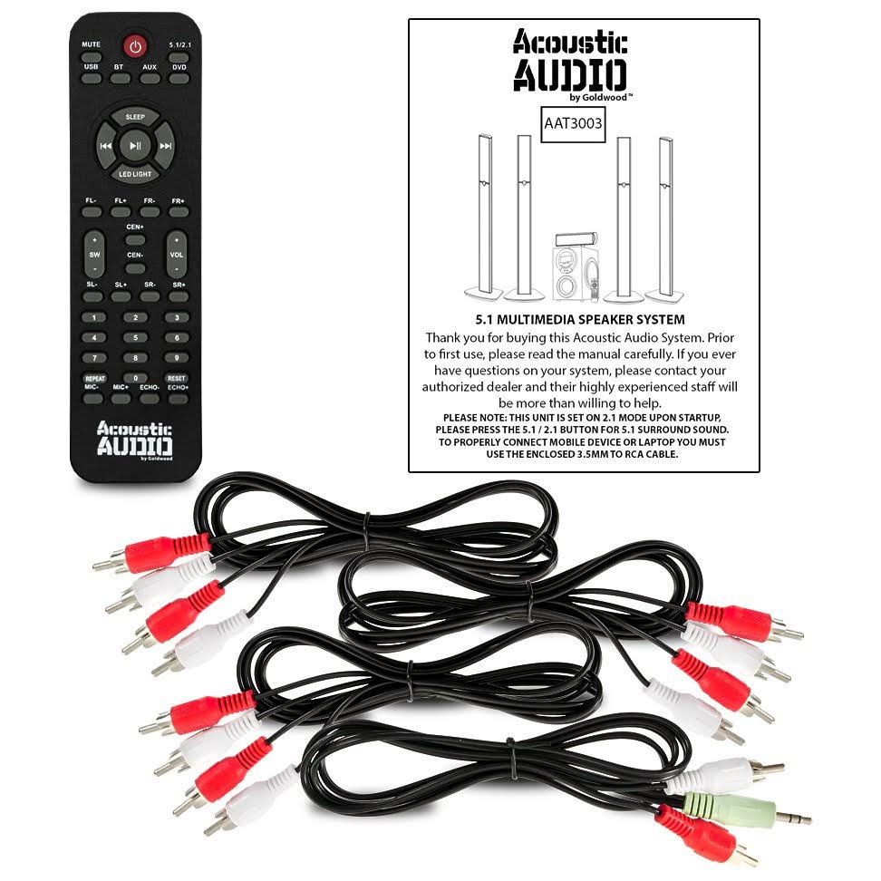 Tower 5.1 Bluetooth Speaker System with 2 Extension Cables Y846922