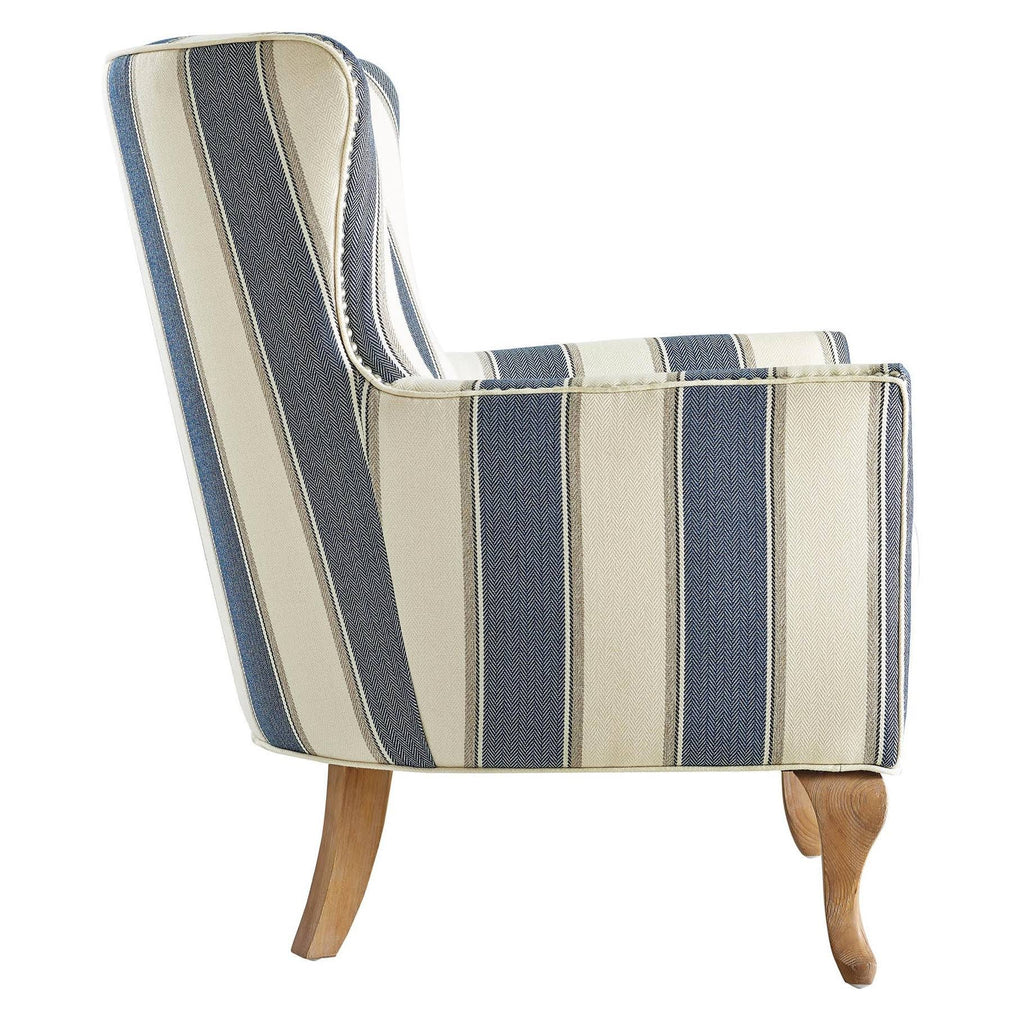 Striped Blue/White Accent Chair P2818
