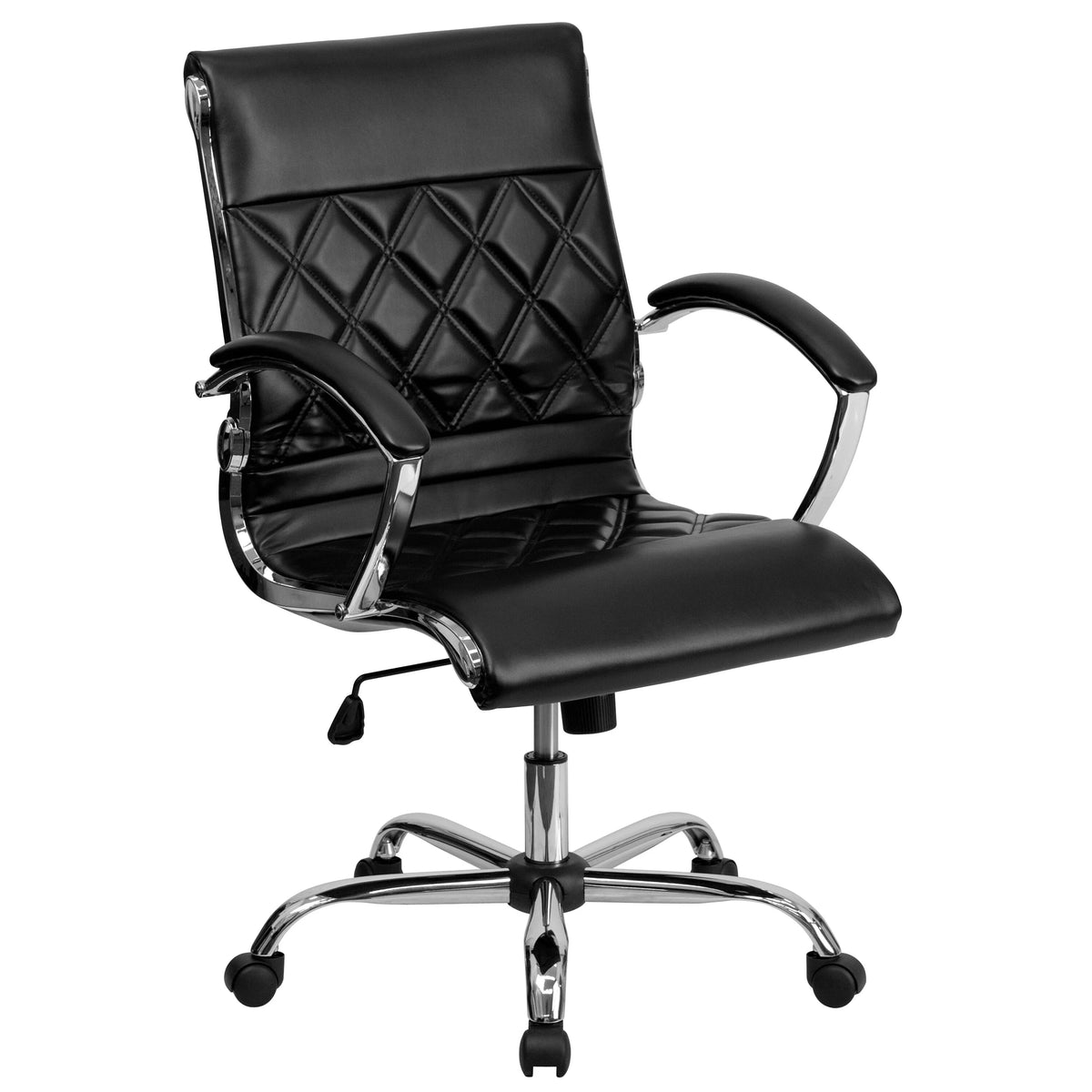 Black Leather Adjustable Swivel Office Chair R3788
