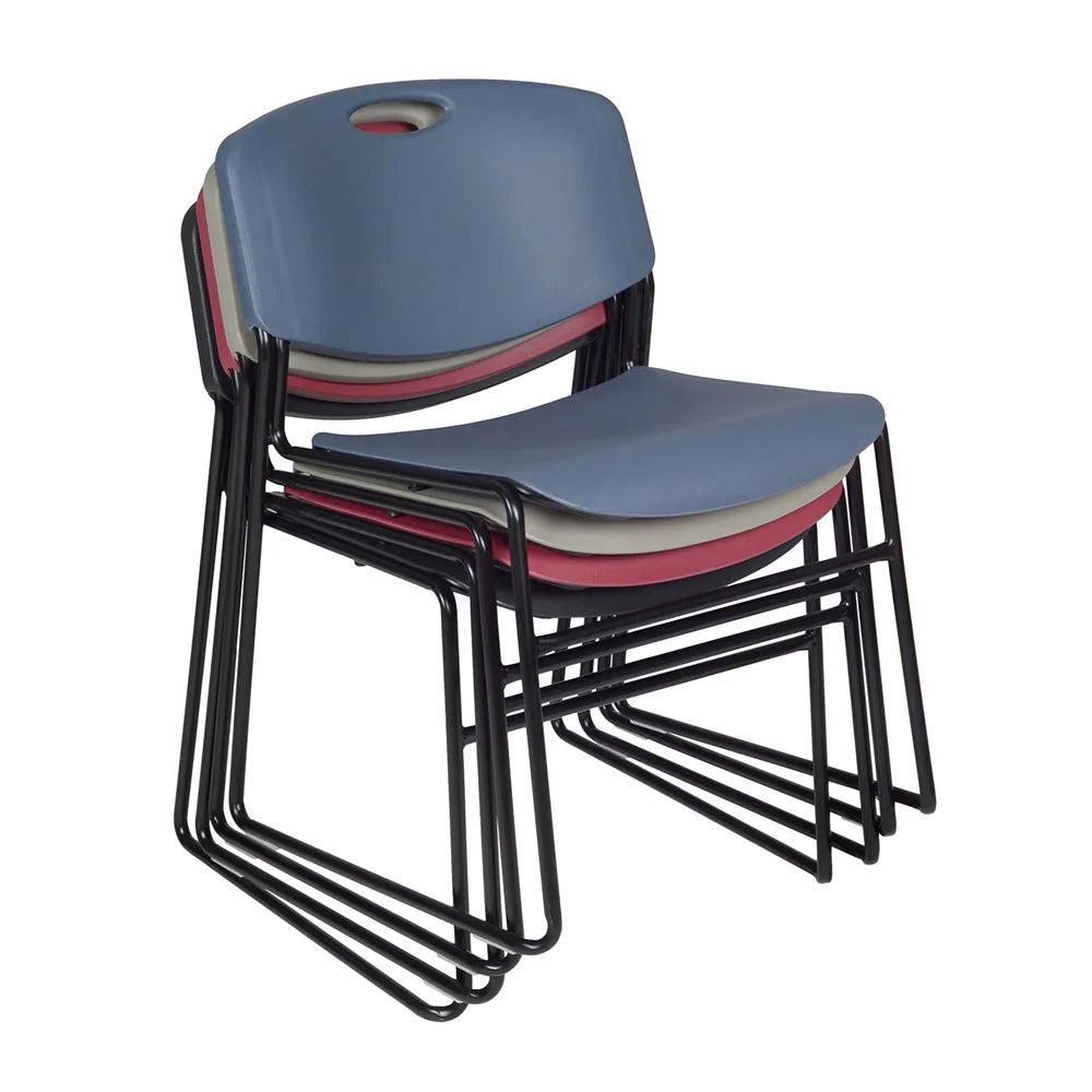 48" Square Breakroom Table & 4 Stack Chairs V16441