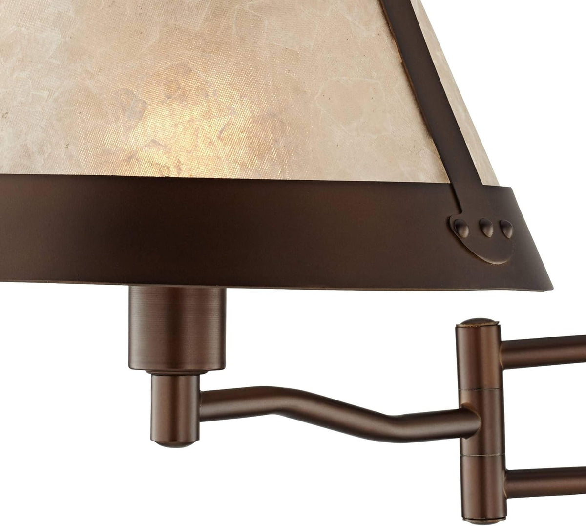 Bronze Swing Arm Wall Lamp with Mica Shade A403085