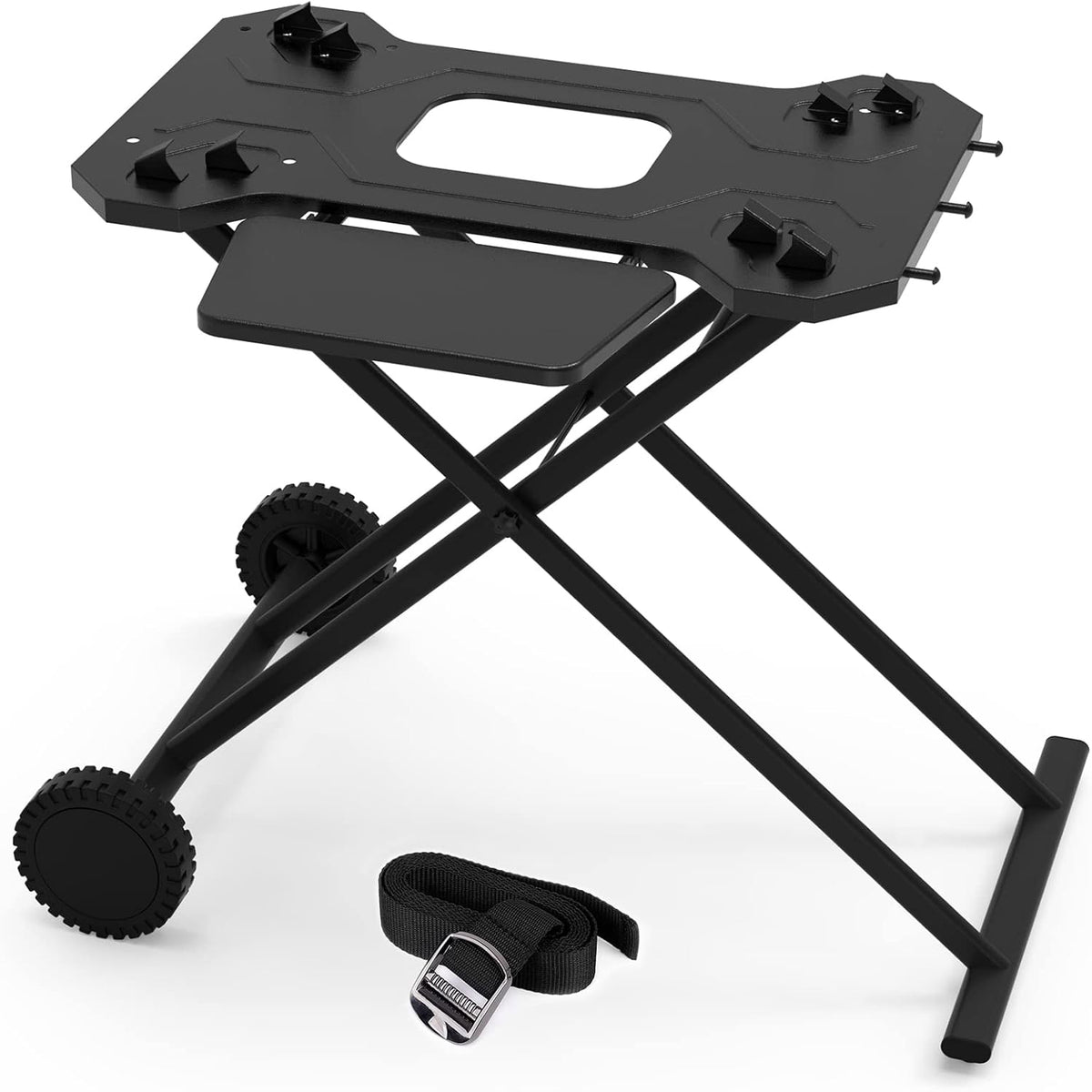 Portable Griddle Stand with Wheel and Shelf V90162