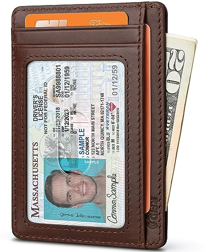 Slim Leather Front Pocket Wallet with RFID Blocking U8649