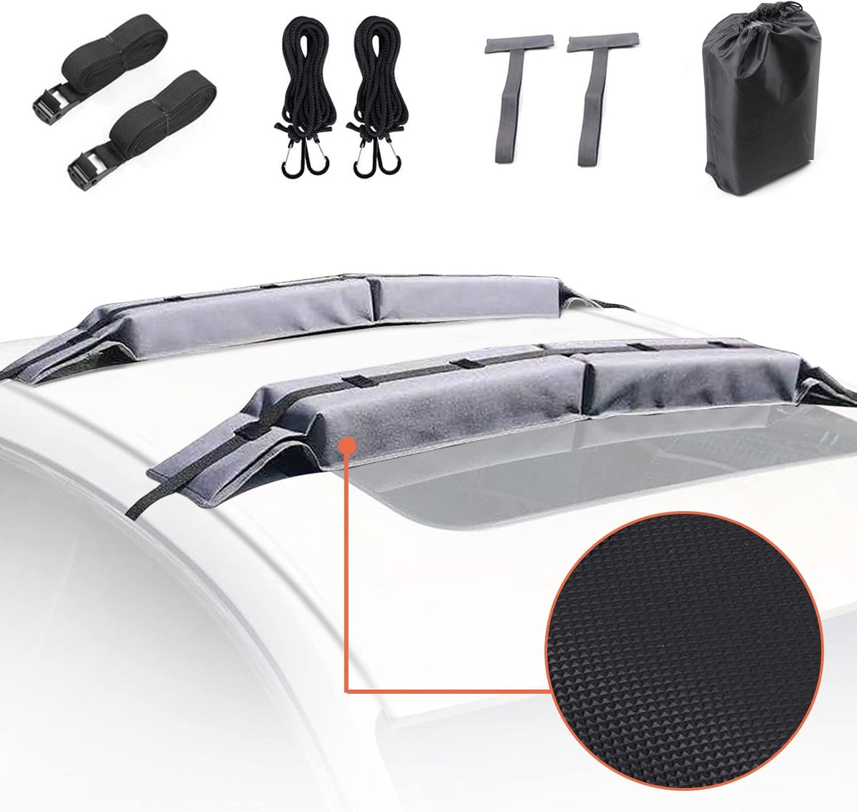 Soft Roof Rack Pad for Kayak Canoe Surfboard Paddle Board SUP Snow Board Pack of 2 D677011