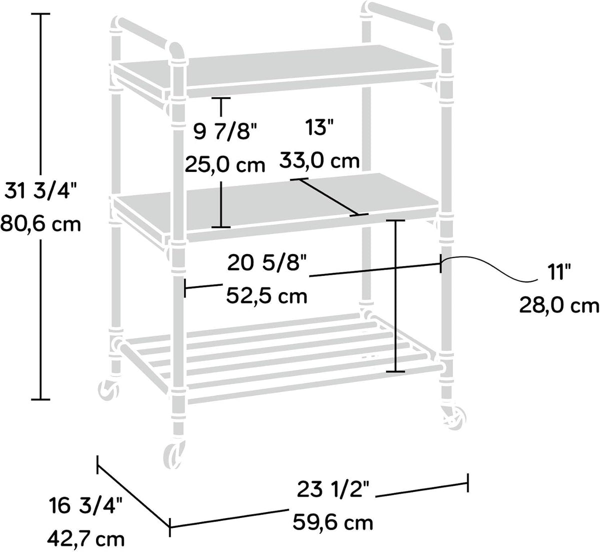 Multi-Purpose Cart, Checked Oak Finish Q362