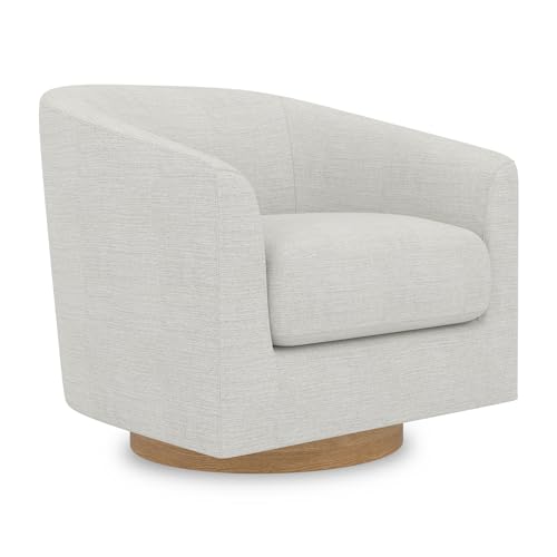Fog Grey Swivel Barrel-Curved Upholstered Accent Chair J880157