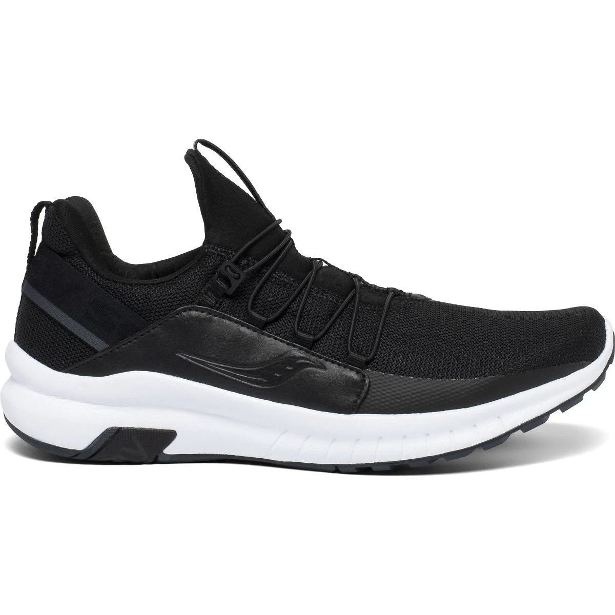 Men's Saucony Stretch Glide Black White Shoes S67158
