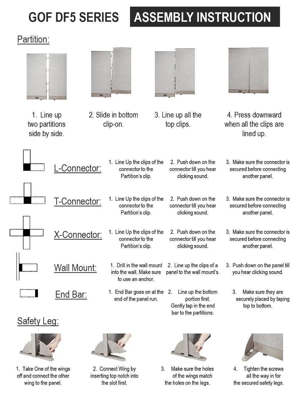 120"W x 60"H Wall Mounted Office Partition P155646