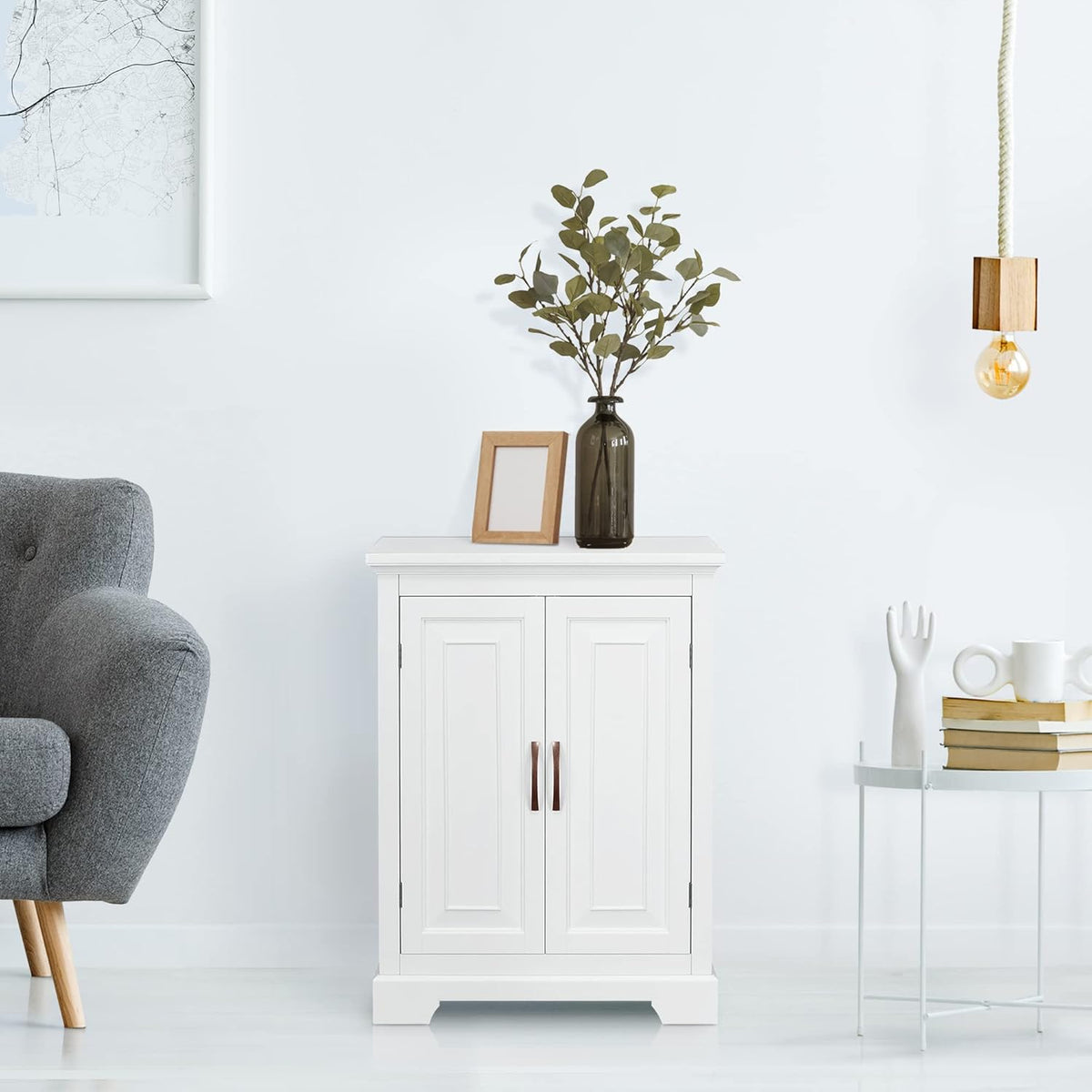 White 2 Door Freestanding Storage Cabinet V569069