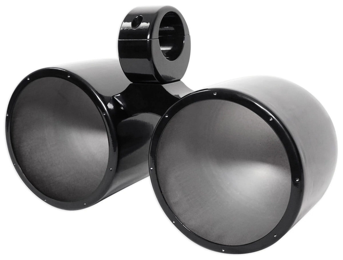 Dual 7.7" Black Aluminum Wakeboard Tower Speaker Pods with Covers E72027