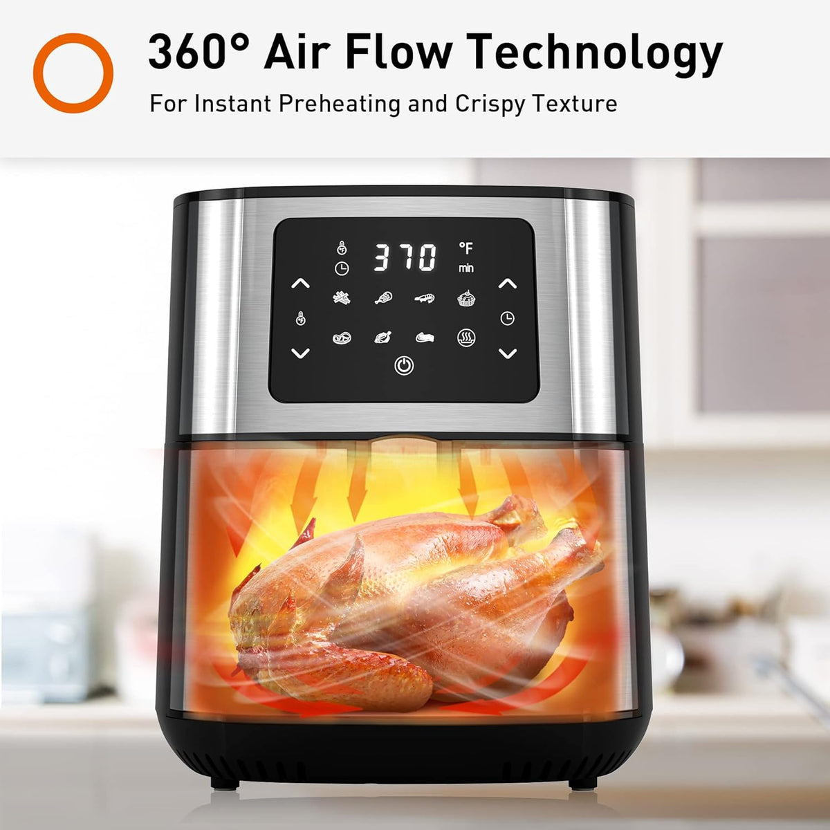 5.8Qt Stainless Steel Air Fryer Toaster Oven M593
