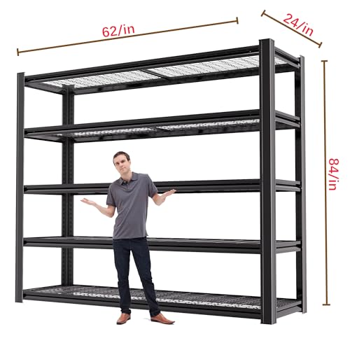 72" H Heavy Duty Metal Shelving 3500LBS Adjustable Storage Shelves Z712