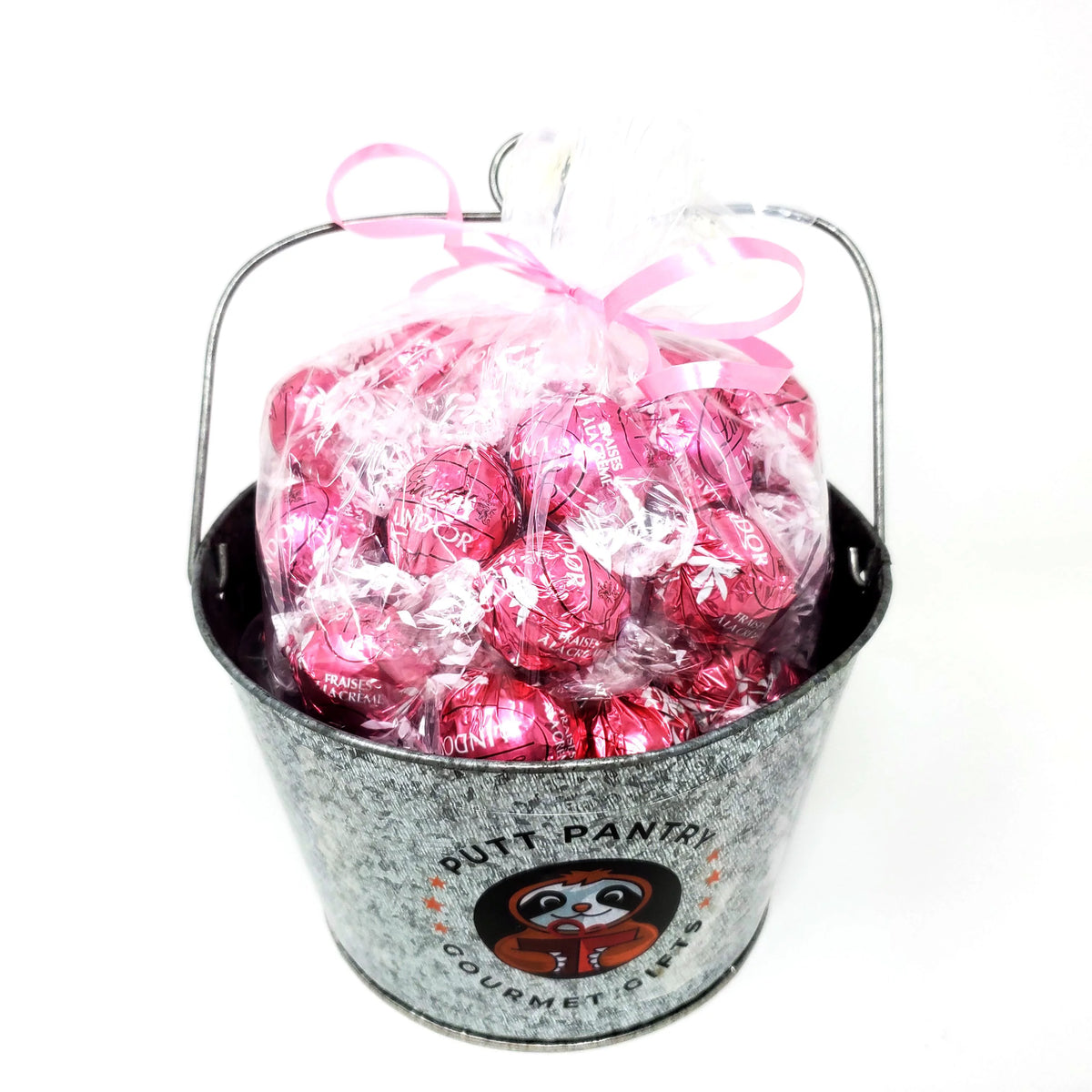 Decorative Planter with 2 lbs Strawberry Cream Candy Truffles Gift Set approx 75 pcs O77147