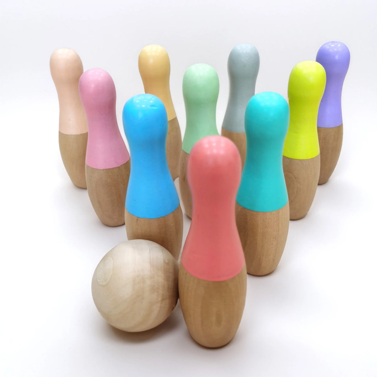 Wooden Bowling Set for Kids Indoor and Outdoor Sports Games Toys D266