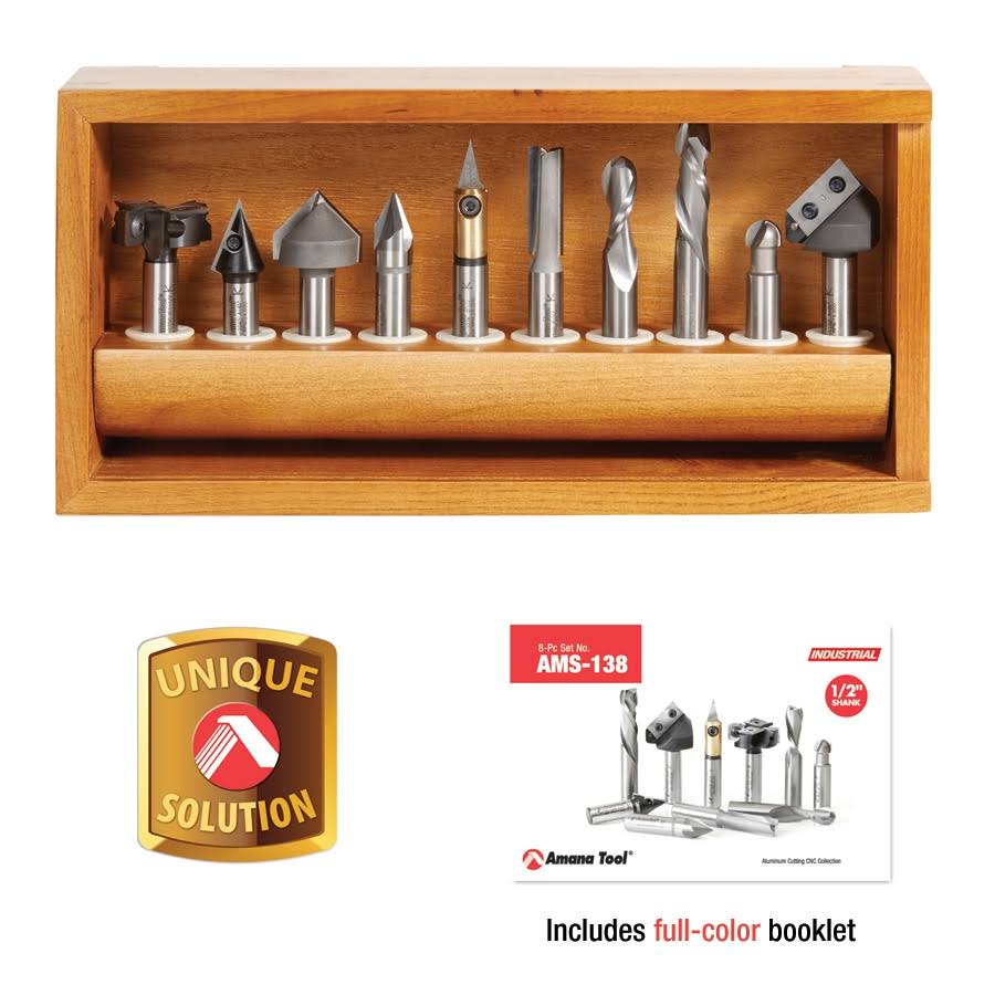 10-pc CNC Router Bit Collection, 1/2 inch Shank V168