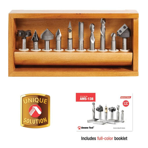 10-pc CNC Router Bit Collection, 1/2 inch Shank V168