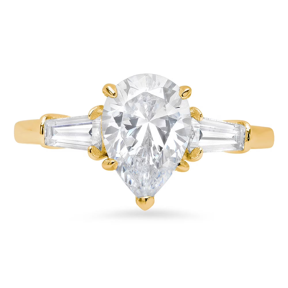 14K Yellow Gold Three-Stone Diamond Engagement Ring L13907