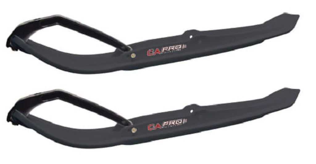 Black MTX Snowmobile Skis with 8" Round Bars Complete Kit B629