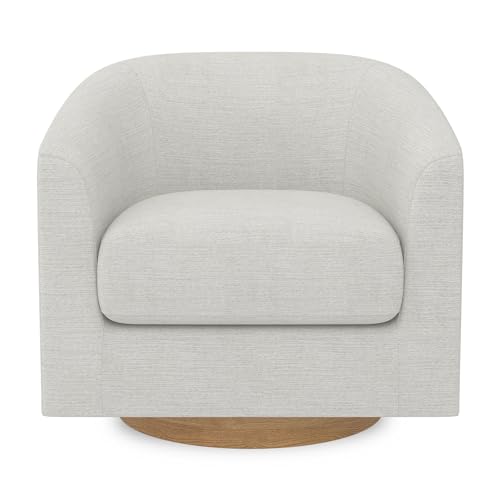 Fog Grey Swivel Barrel-Curved Upholstered Accent Chair J880157