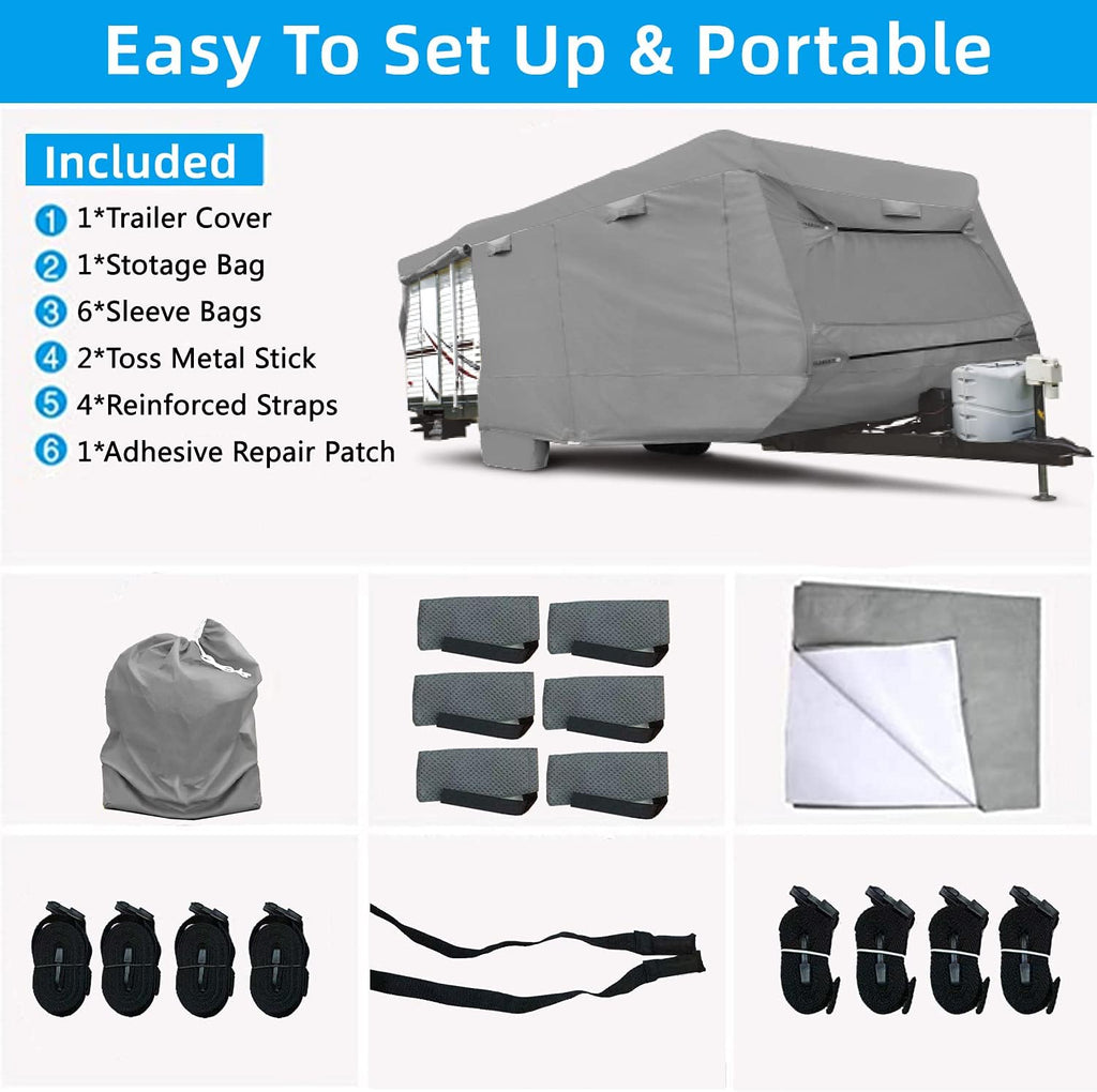 Thick 4 Layers Waterproof Travel Trailer Cover H91684