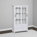 White Bookcase with Sliding Glass Doors I61839