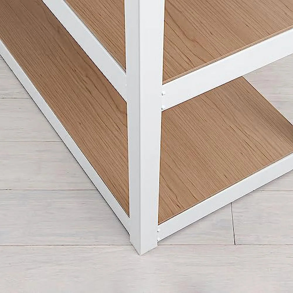 2 Shelf Adjustable Metal Shelving and Storage Bookcase White I9679