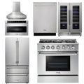 36 Propane Gas Range, Range Hood, Microwave, Refrigerator, Dishwasher, Wine Cooler R293
