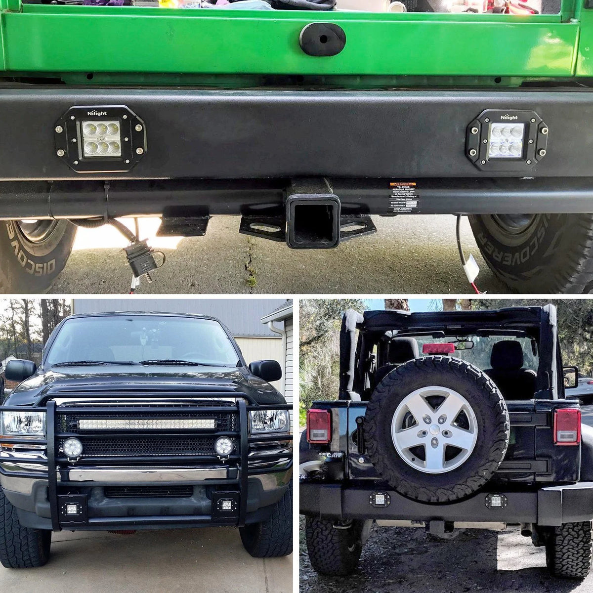 4PCS 18W LED Work Light Bar Flush Mount Flood Lights Backup Reverse Rear Front Bumper Lights K2488