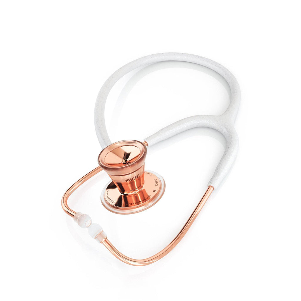White Glitter Rose Gold Cardiology Stethoscope S45025
