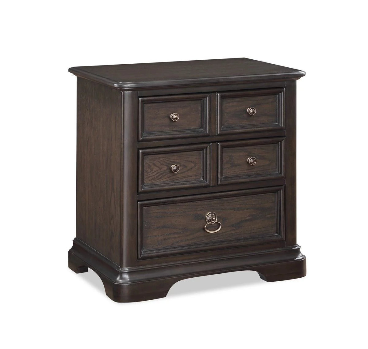 King Size Arched Panel Bed Storage Chest Nightstand Set M580886