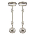 Brushed Silver Iron Metal Side Table Set of 2 L985834