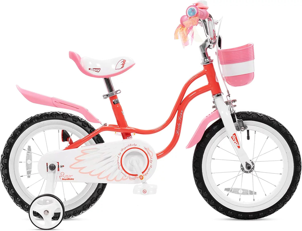 Red 14 Girl's Bicycle with Training Wheels and Basket G848