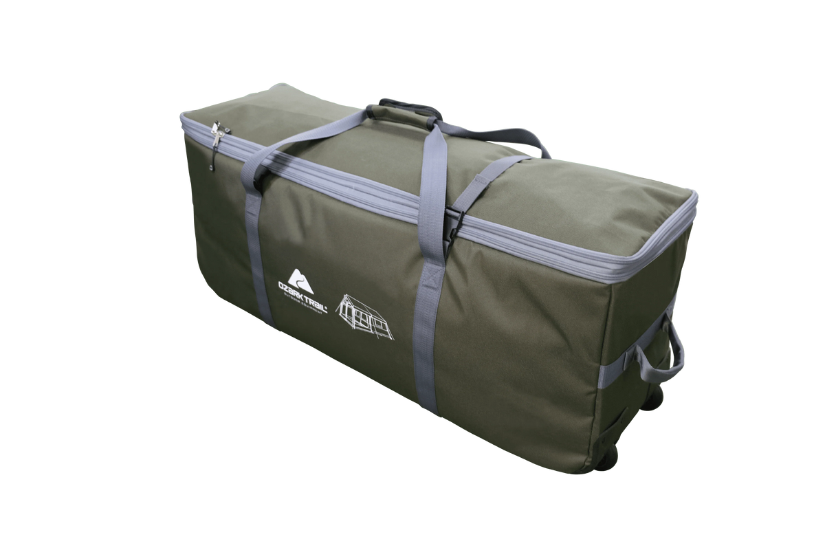 12 Person 3-Room Cabin Tent Green A87045