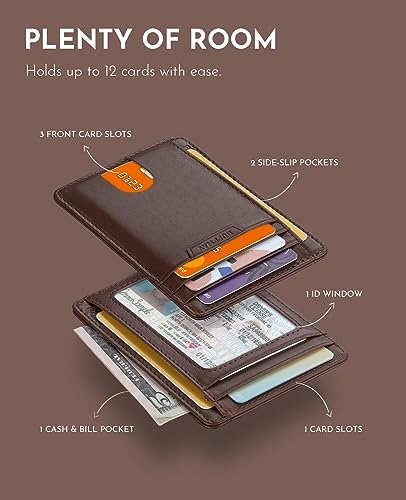 Slim Leather Front Pocket Wallet with RFID Blocking U8649