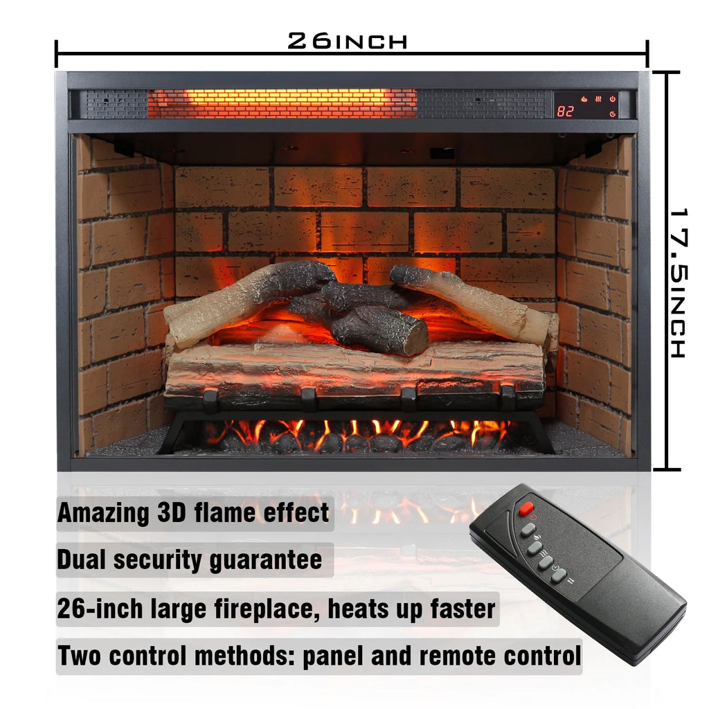 Dark Oak Fireplace TV Stand with 26 inch Electric Fireplace F736729