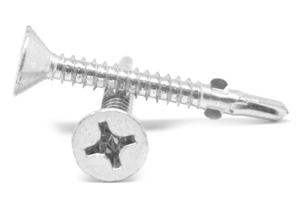 1/4x22-20 x 2 3/4x22 Self Drilling Screw Phillips Flat Head Low Carbon Steel Zinc Plated Z110