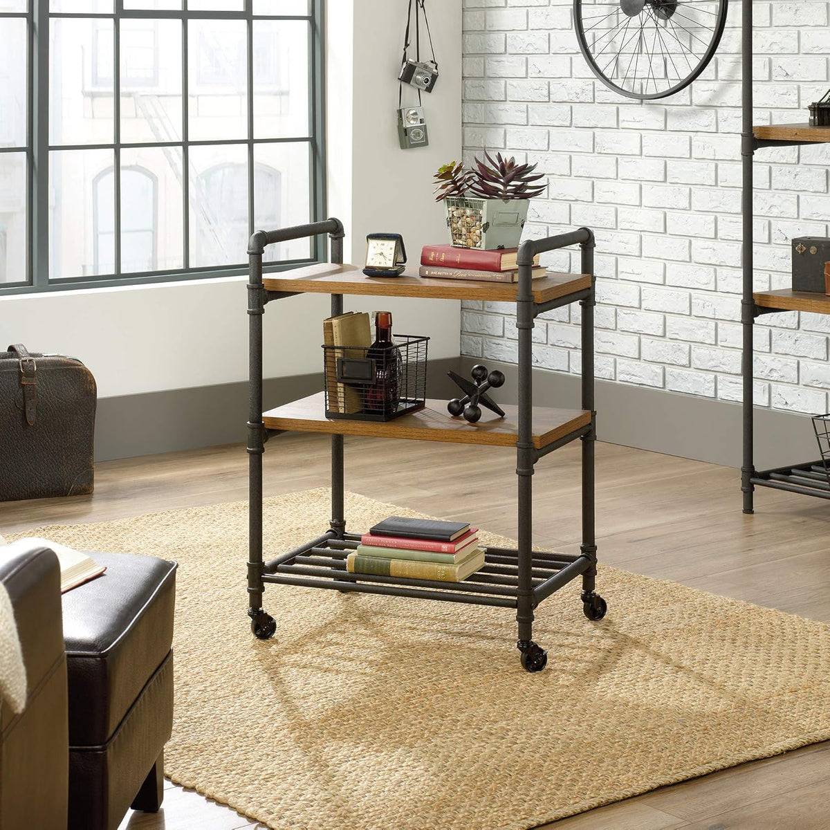 Multi-Purpose Cart, Checked Oak Finish Q362