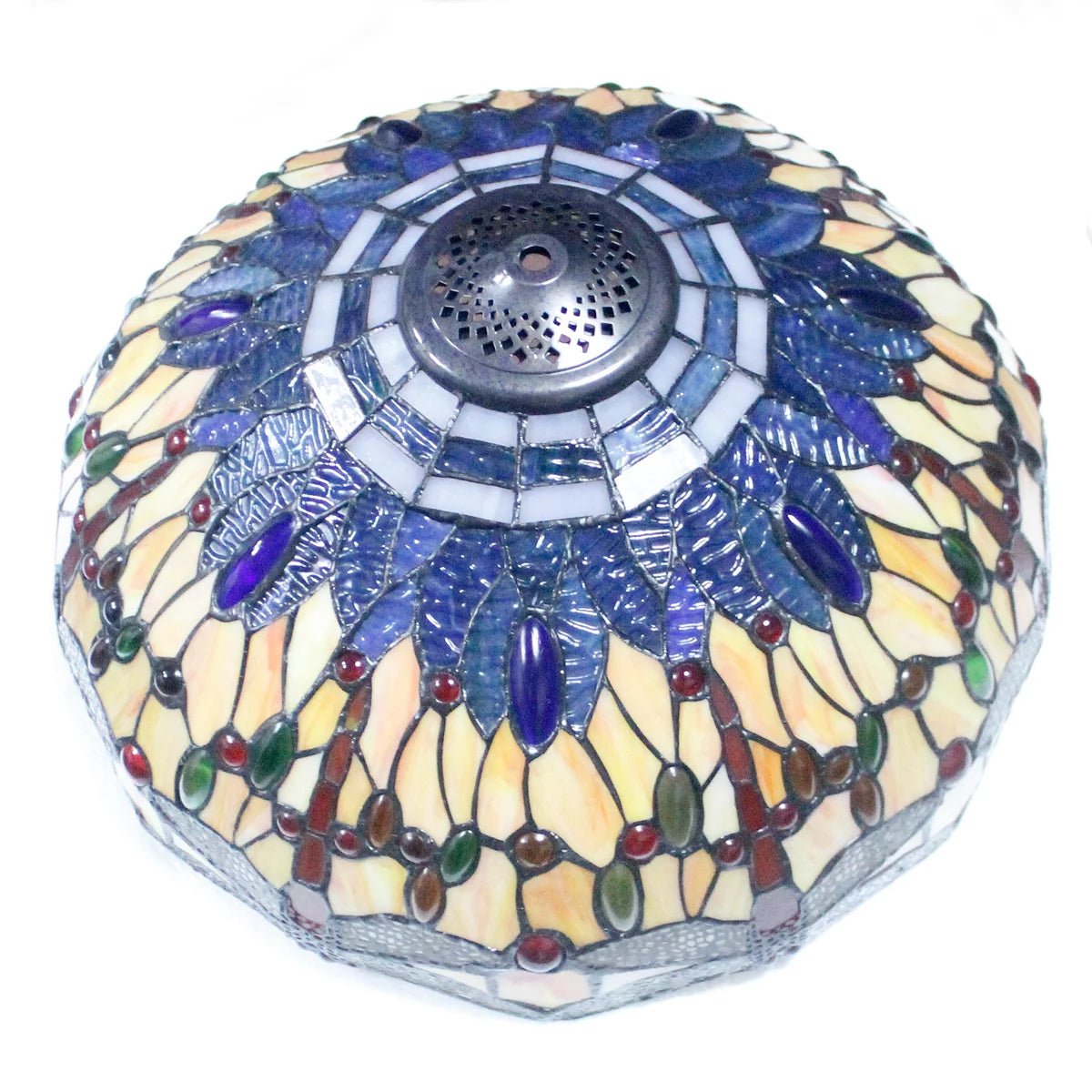 Orange Blue Stained Glass Table Lamp D14714