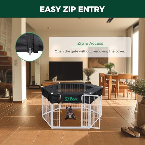 Black 24 Inch 8 Panel Heavy Duty Dog Playpen T201