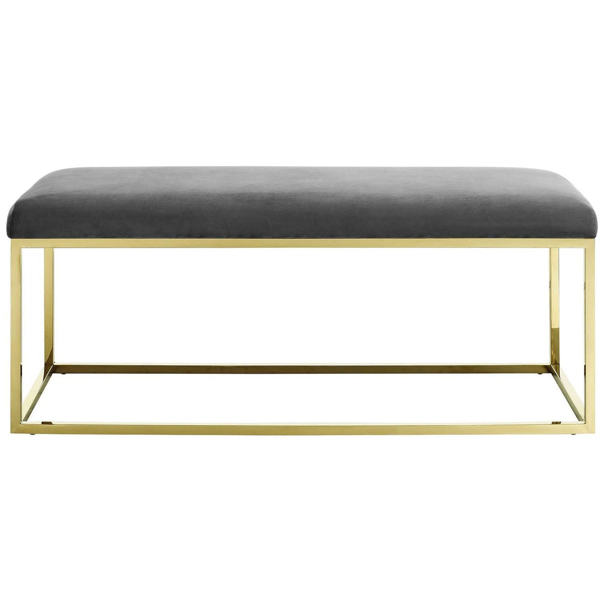 Gold Gray Fabric Bench T97464