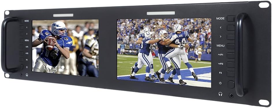 Dual 7 Inch 3RU Broadcast SDI Rack Mount Monitor IPS 1280x800 HD LCD Screen K49447